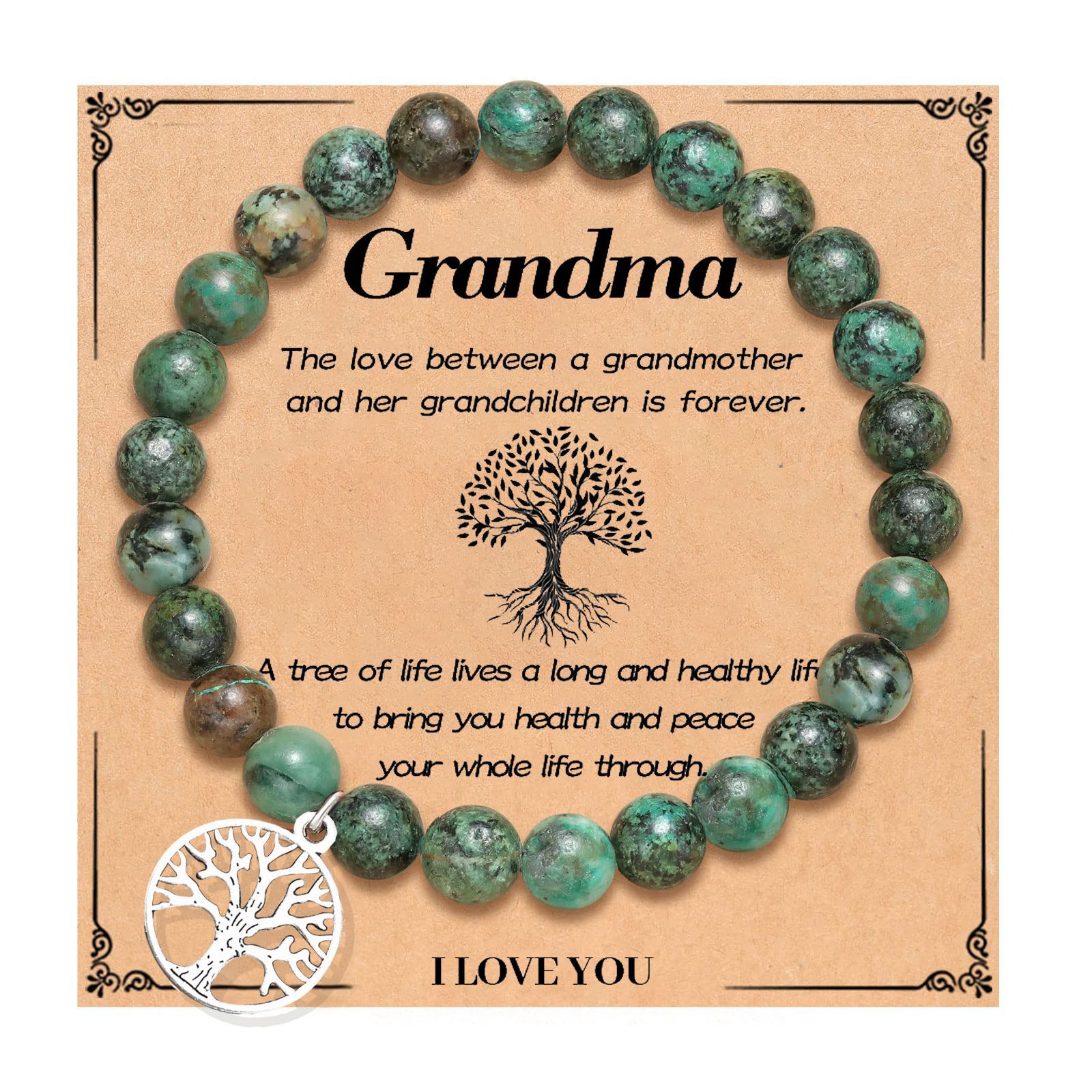 22:African pine tree of life grandma card