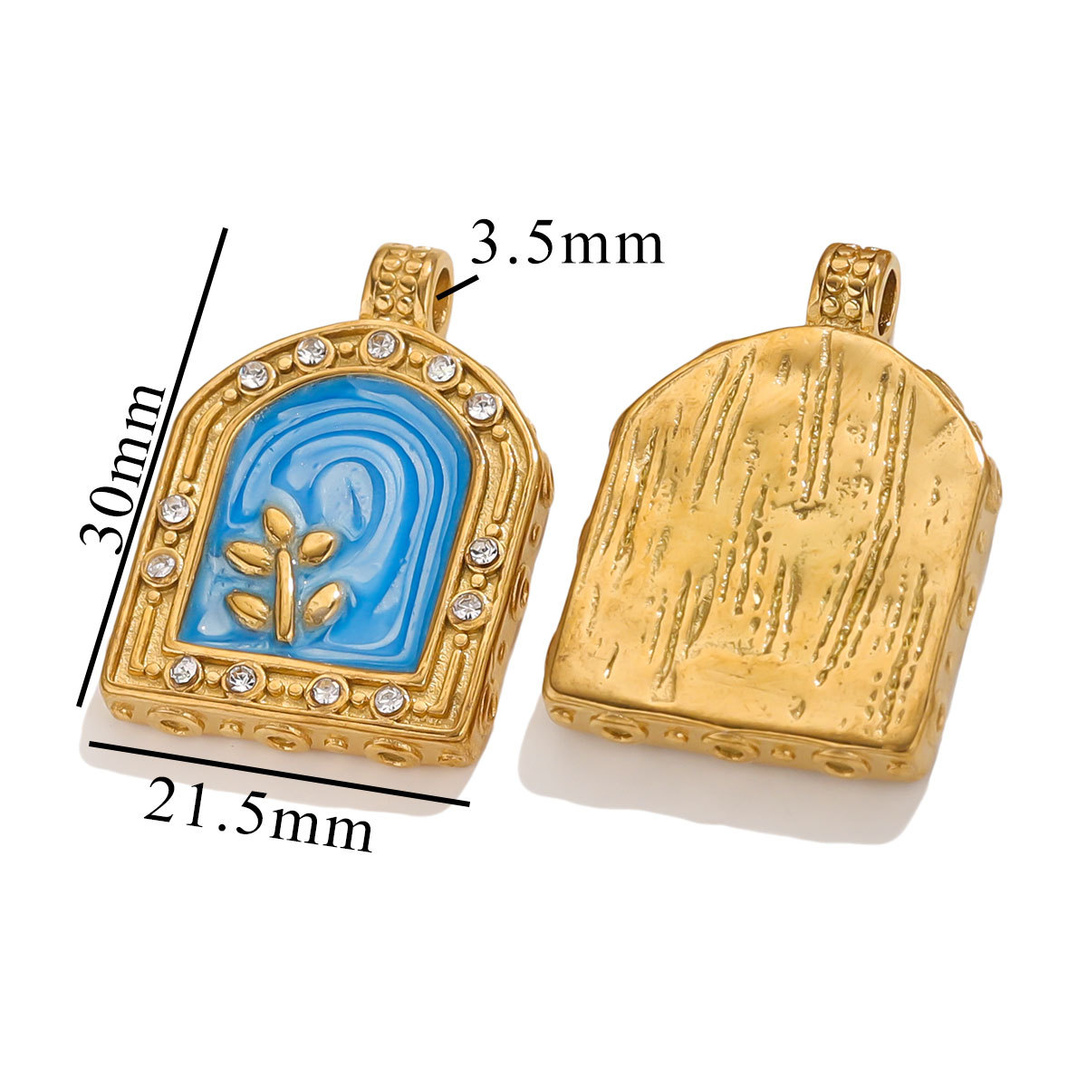 4:Square point diamond pendant-blue