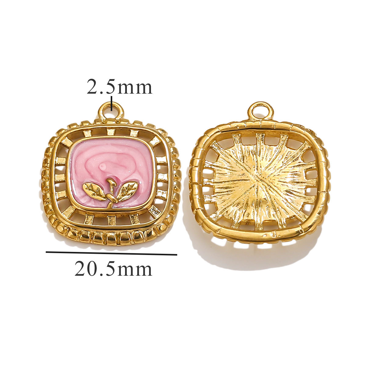 13:Hollow flower pendant-pink