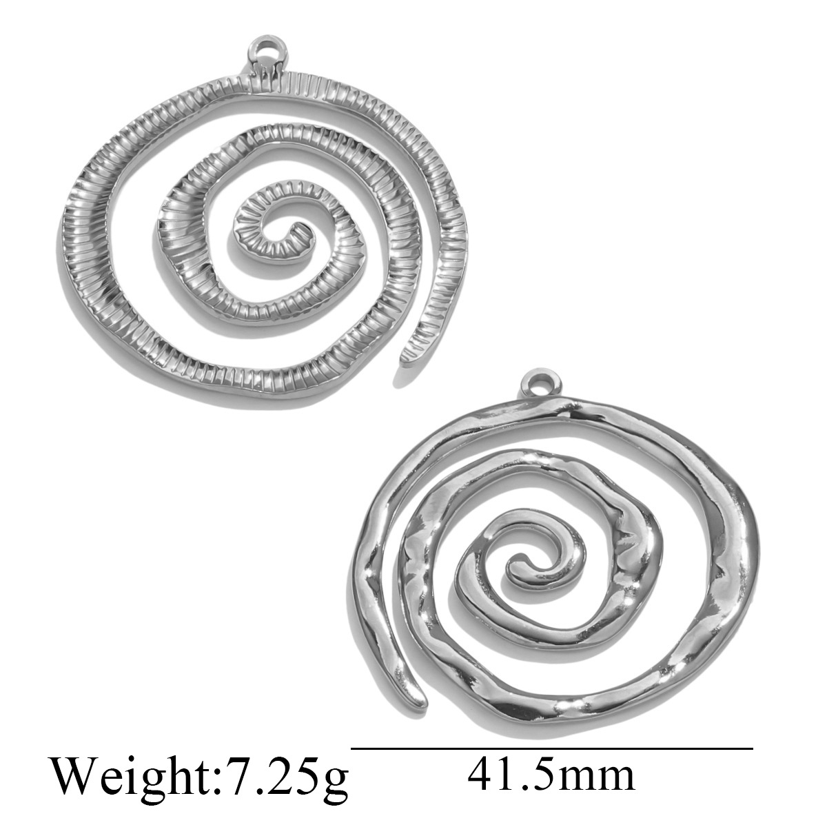 3:Single hole spiral pendant-steel color