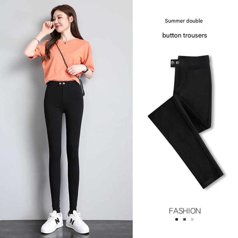 summer thin double-button trousers
