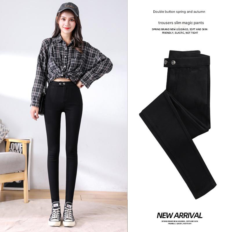 Spring and Autumn thin double-button trousers