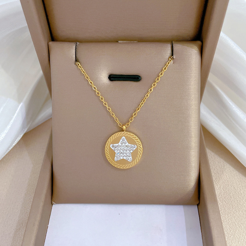 3:K423 gold necklace [full body titanium steel]]
