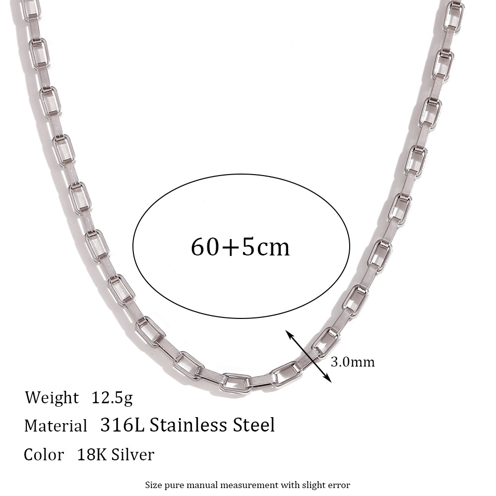11:Steel color necklace -60cm5cm