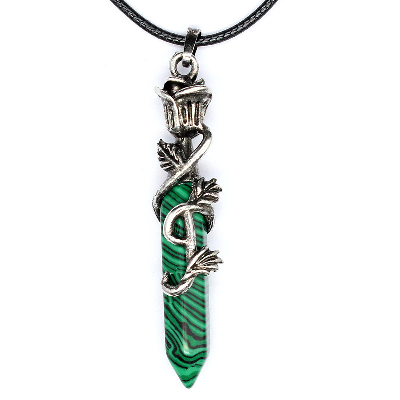 8:Malachite + leather rope