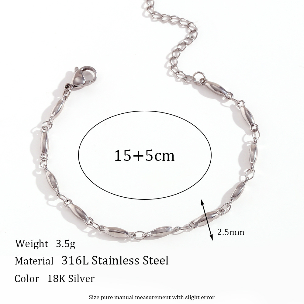 Steel color bracelet -15cm  5cm