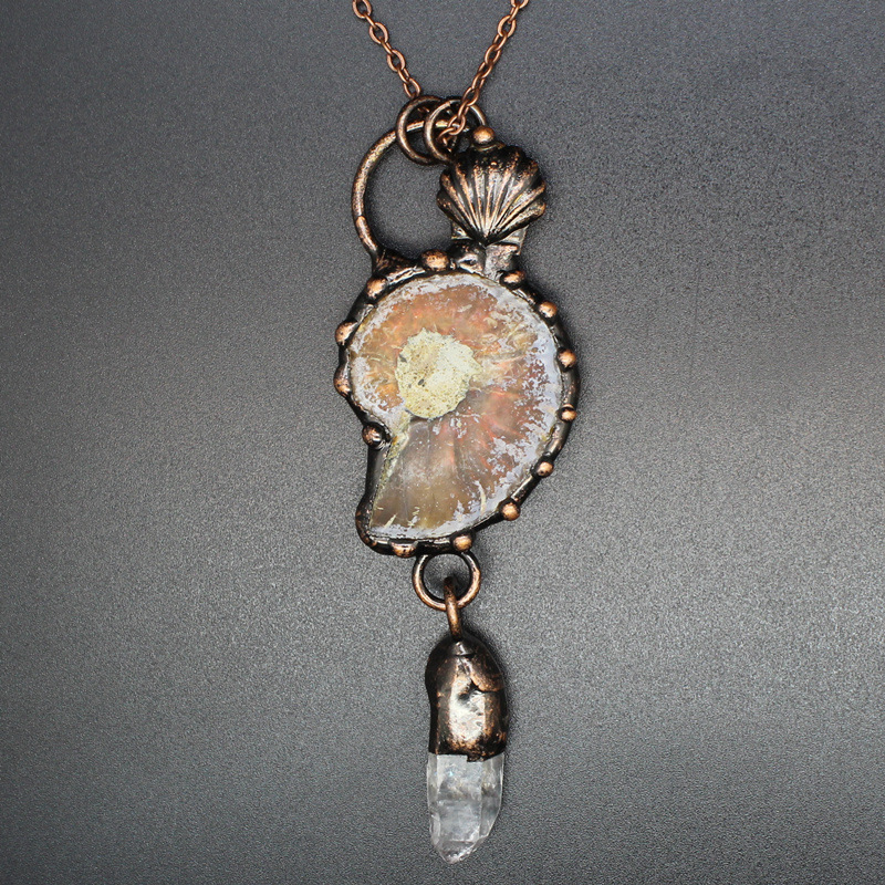 4:Snail fossil necklace 100X32X11MM