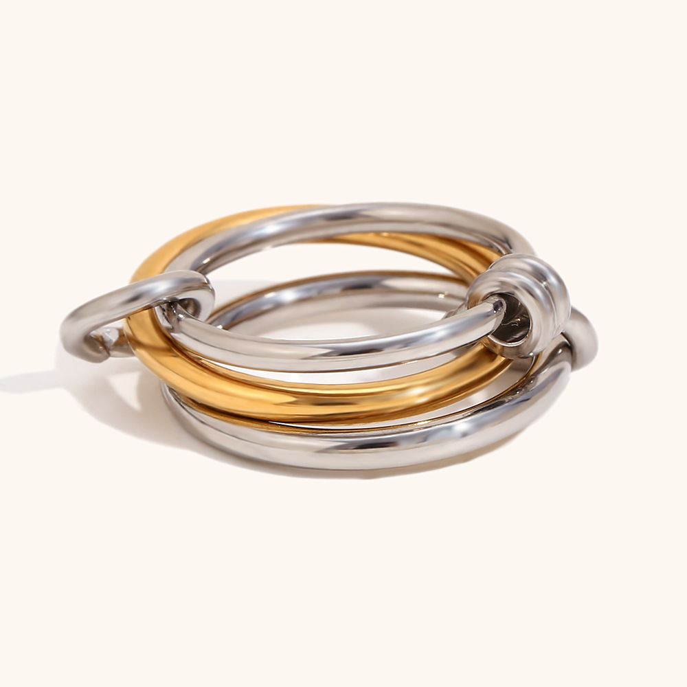 Double layer circle metal ring-two colors 1 No. 6