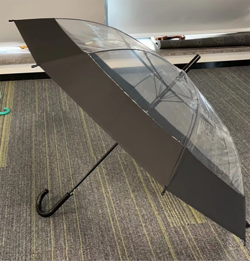Long handle transparent black edge black umbrella handle