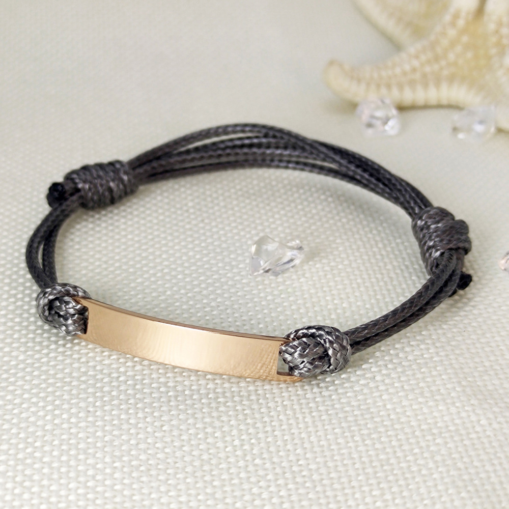 9:Dark gray rope   Rose Gold