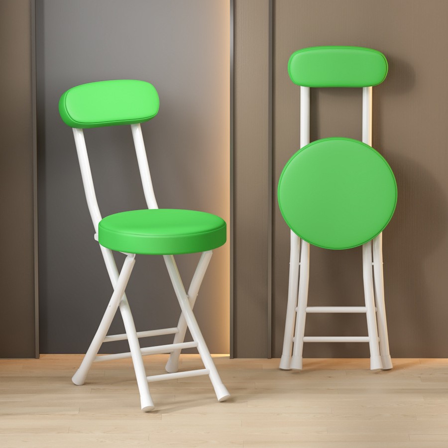 White frame green leather sponge soft seat four beam reinforcement