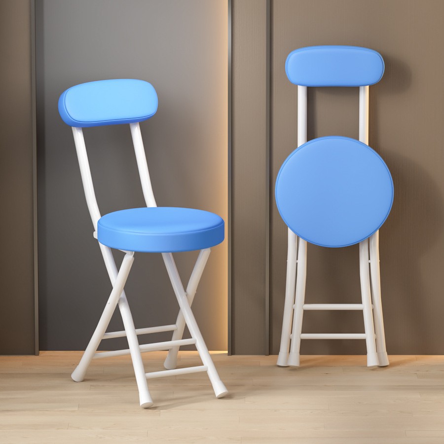 White frame blue leather sponge soft seat four beam reinforcement