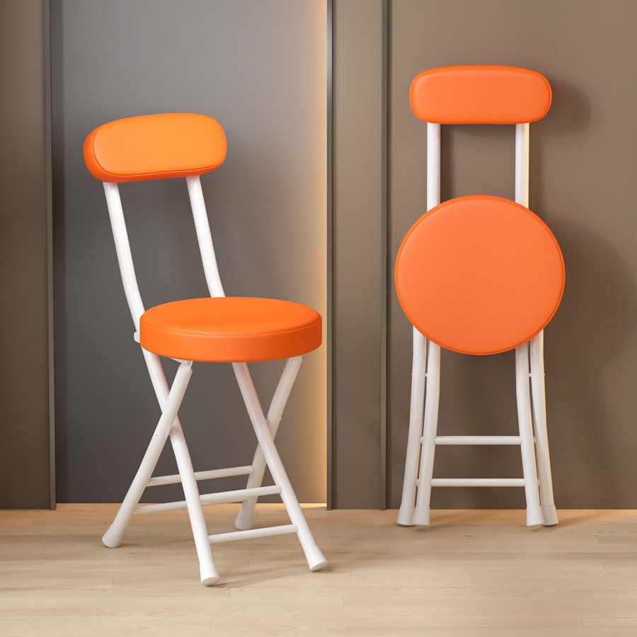 White frame orange leather sponge soft seat four beam reinforcement