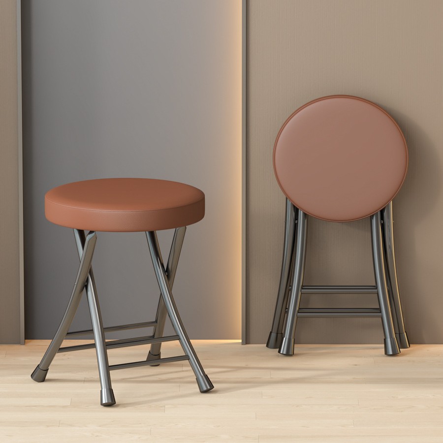 Black frame brown leather sponge soft bench with four beam reinforcement