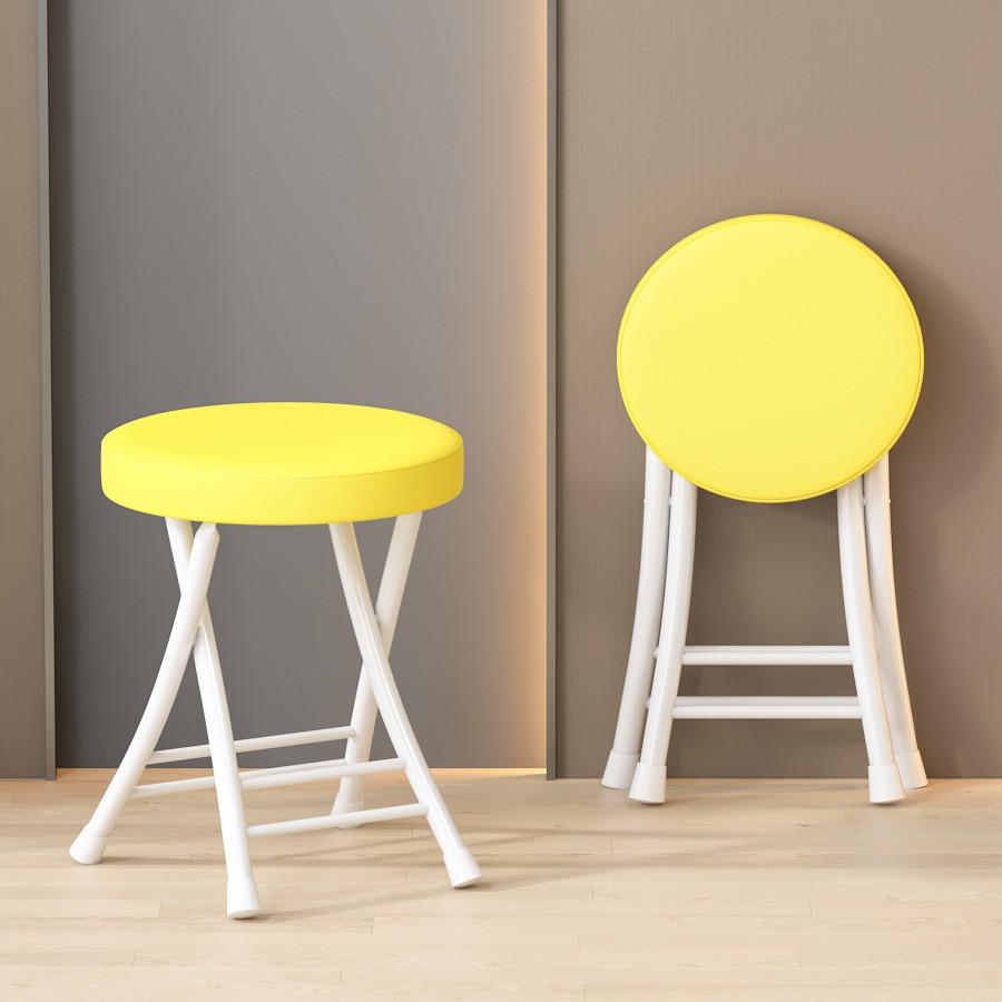 White frame yellow leather sponge soft bench with four beam reinforcement