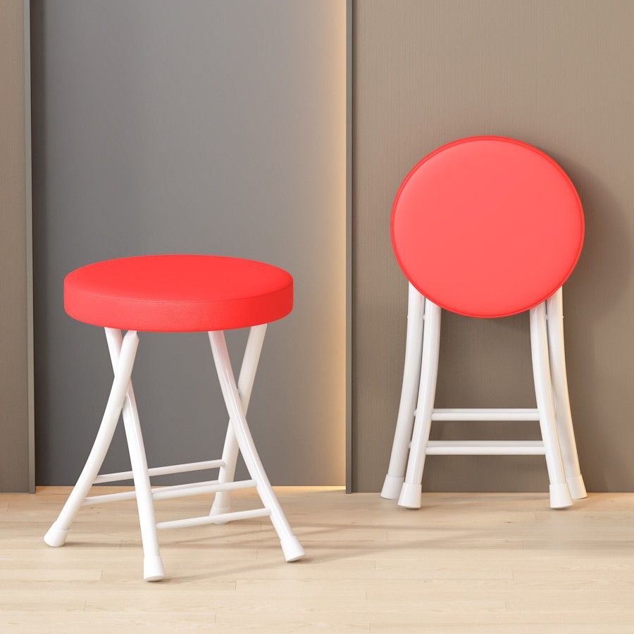 White frame red leather sponge soft bench with four beam reinforcement