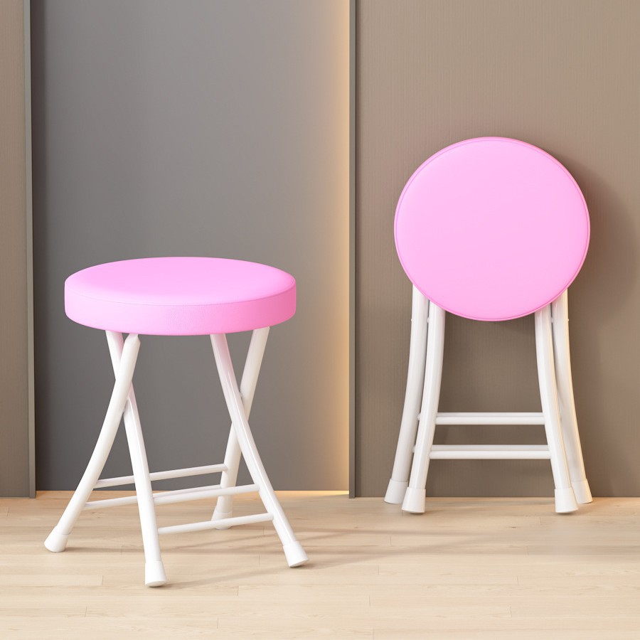 White frame pink leather sponge soft bench with four beam reinforcement