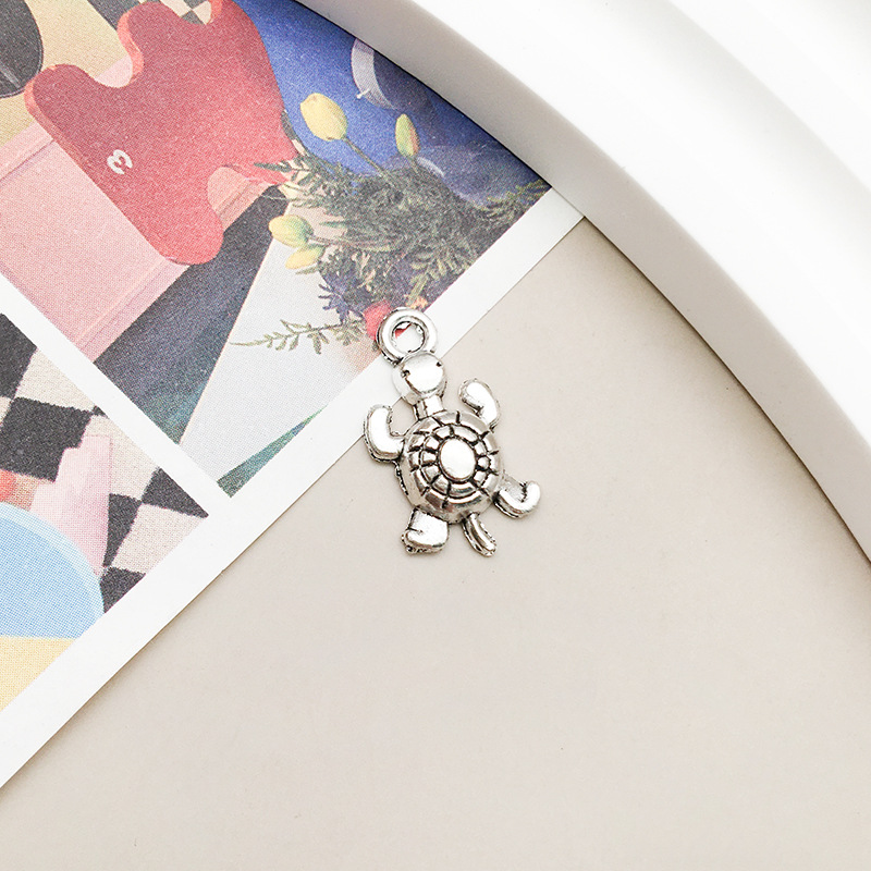 12:antique silver turtle 10x19mm-10361/0.7g