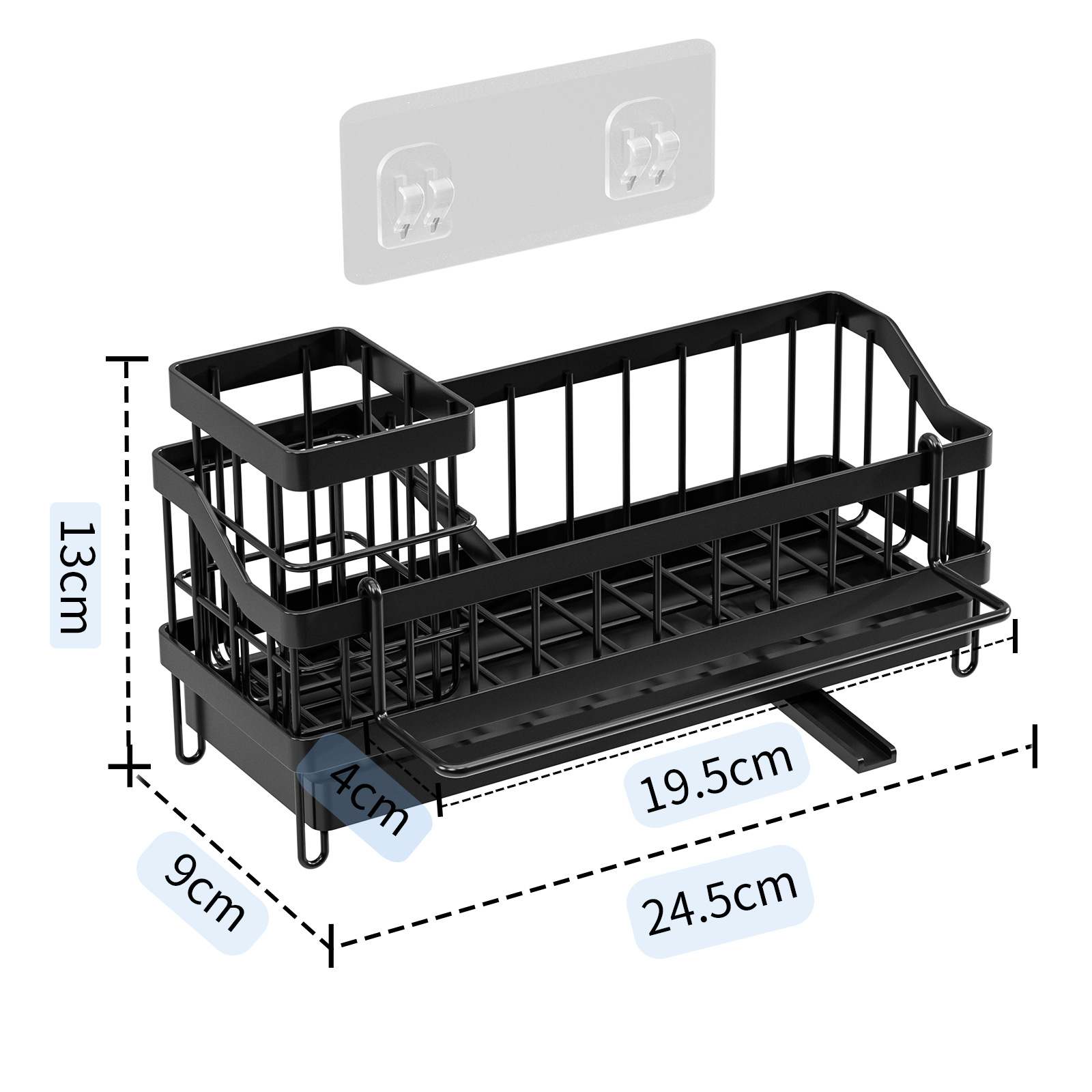 Black full set (with back glue towel hanging rod)