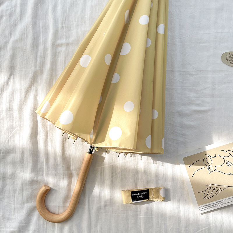 Perfume lemon yellow long-handled umbrella 16 ribs
