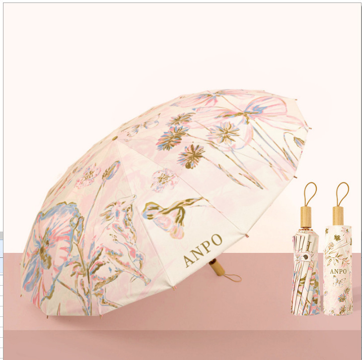 Three-fold 16k gold rod aluminum bone color glue powder gold butterfly outer flower