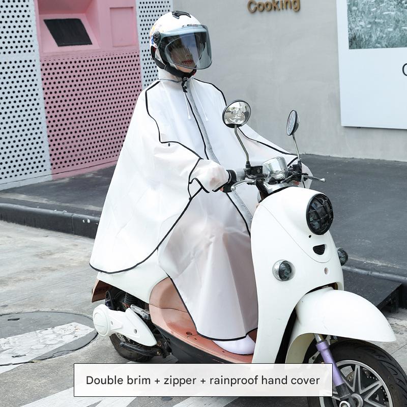 Semi-transparent white cardigan with reflective sides and double brim