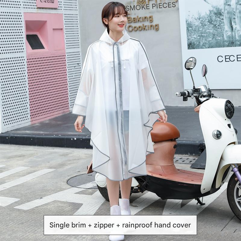 Semi-transparent white cardigan with reflective single brim