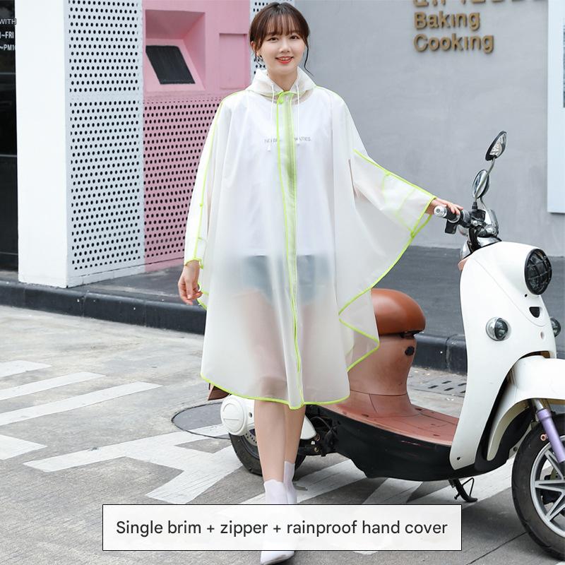 Semi-transparent white cardigan with Green brim