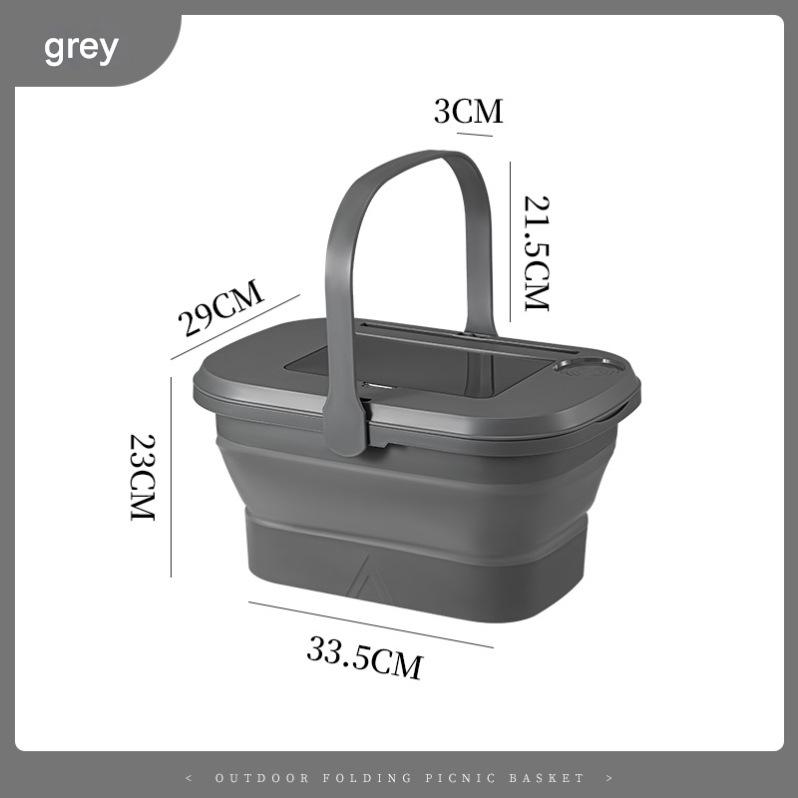 Foldable picnic basket-dark gray [33.5*29*23cm]]