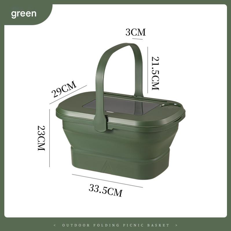 Foldable picnic basket-green
