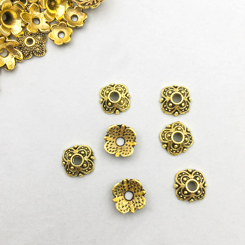 1 ancient gold flower-shaped flower cap 8*8mm-0.2g