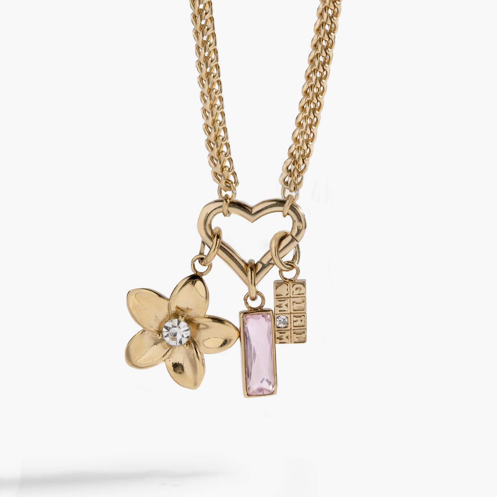 1:Love mother and daughter golden necklace set