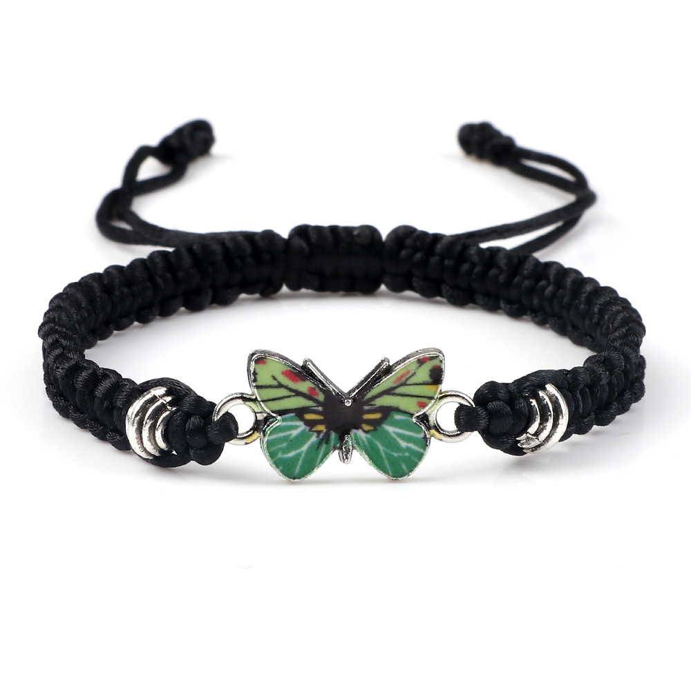 6:Black Line Green Butterfly