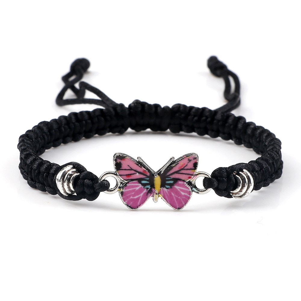 21:Black Line Pink Butterfly