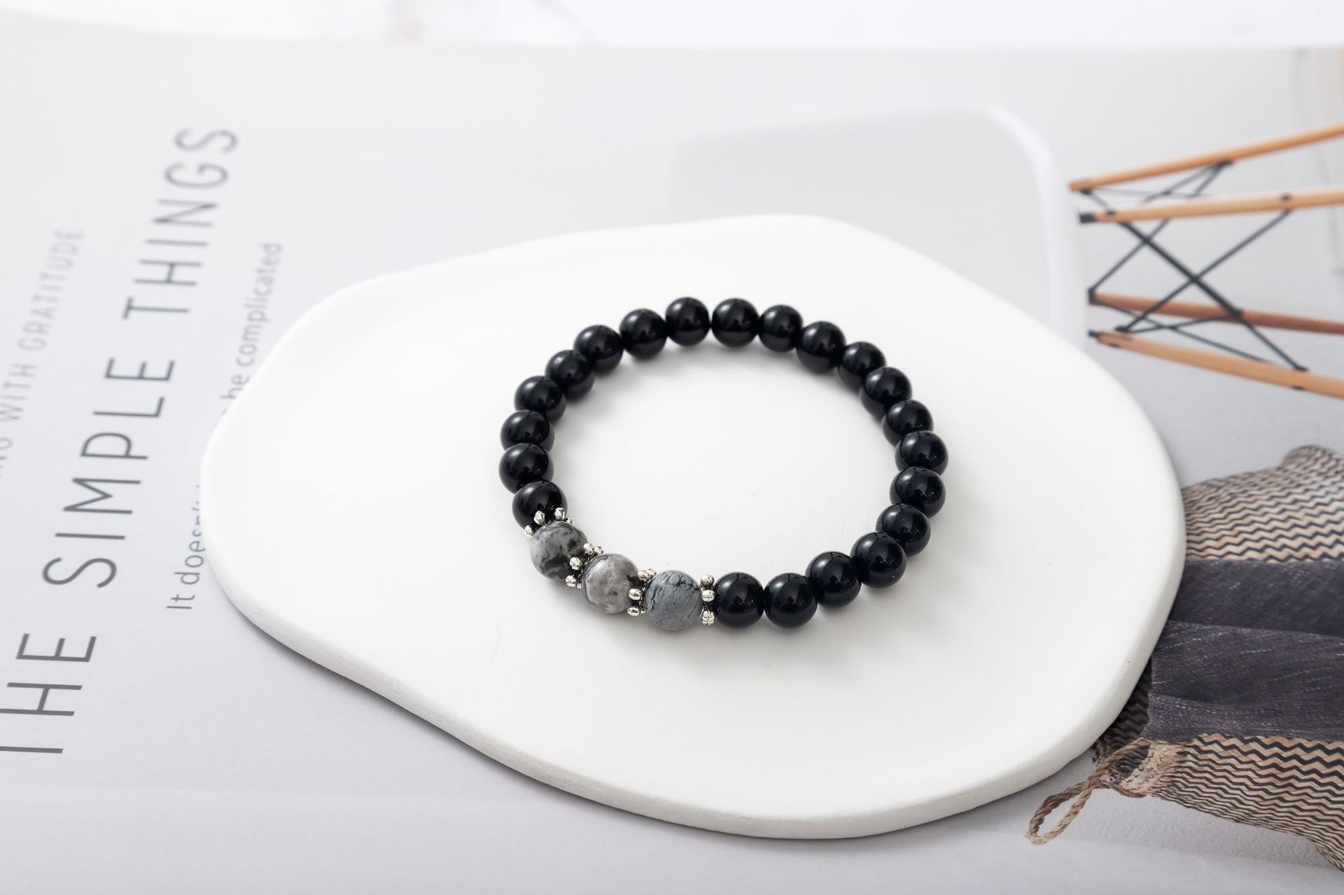 Bright Black Map Stone