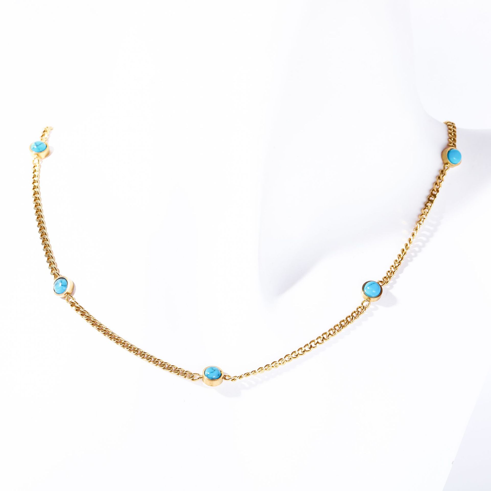 1 Gold turquoise choker