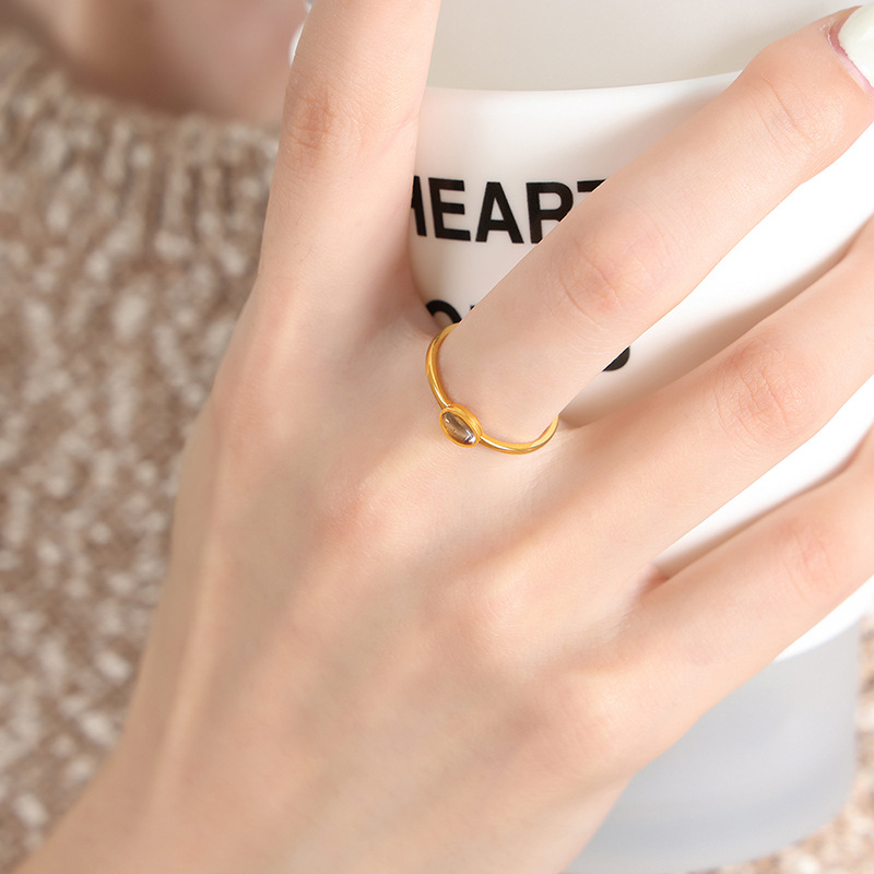 A494-Gold champagne glass ring US Size #6