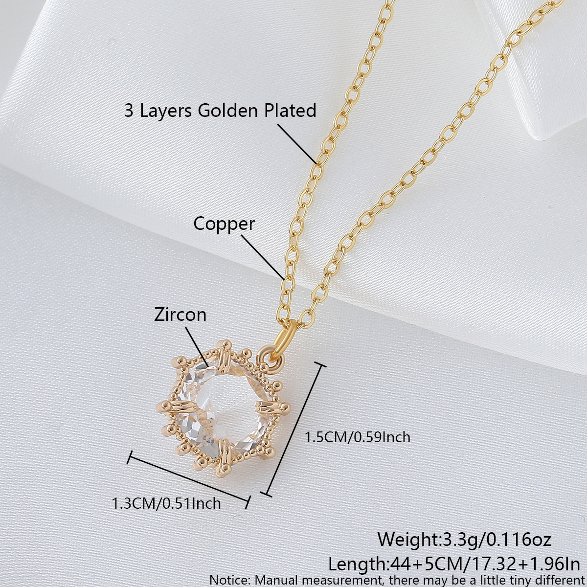 1.5*1.3cm transparent color naa02-3 Necklace