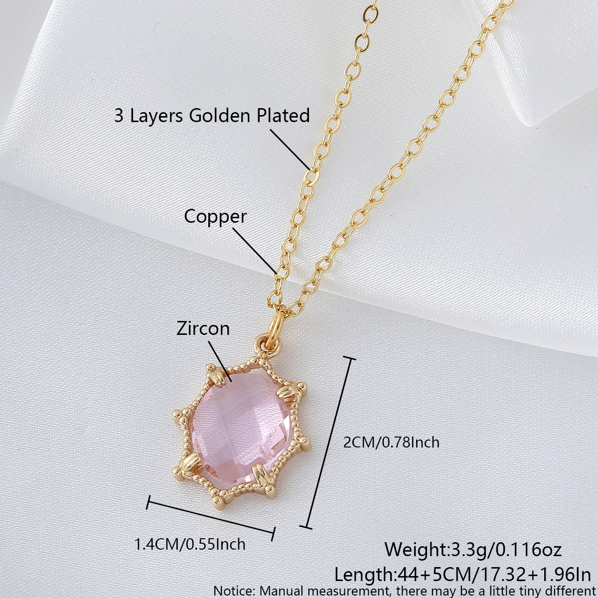 2*1.4cm pink naa02-5 Necklace