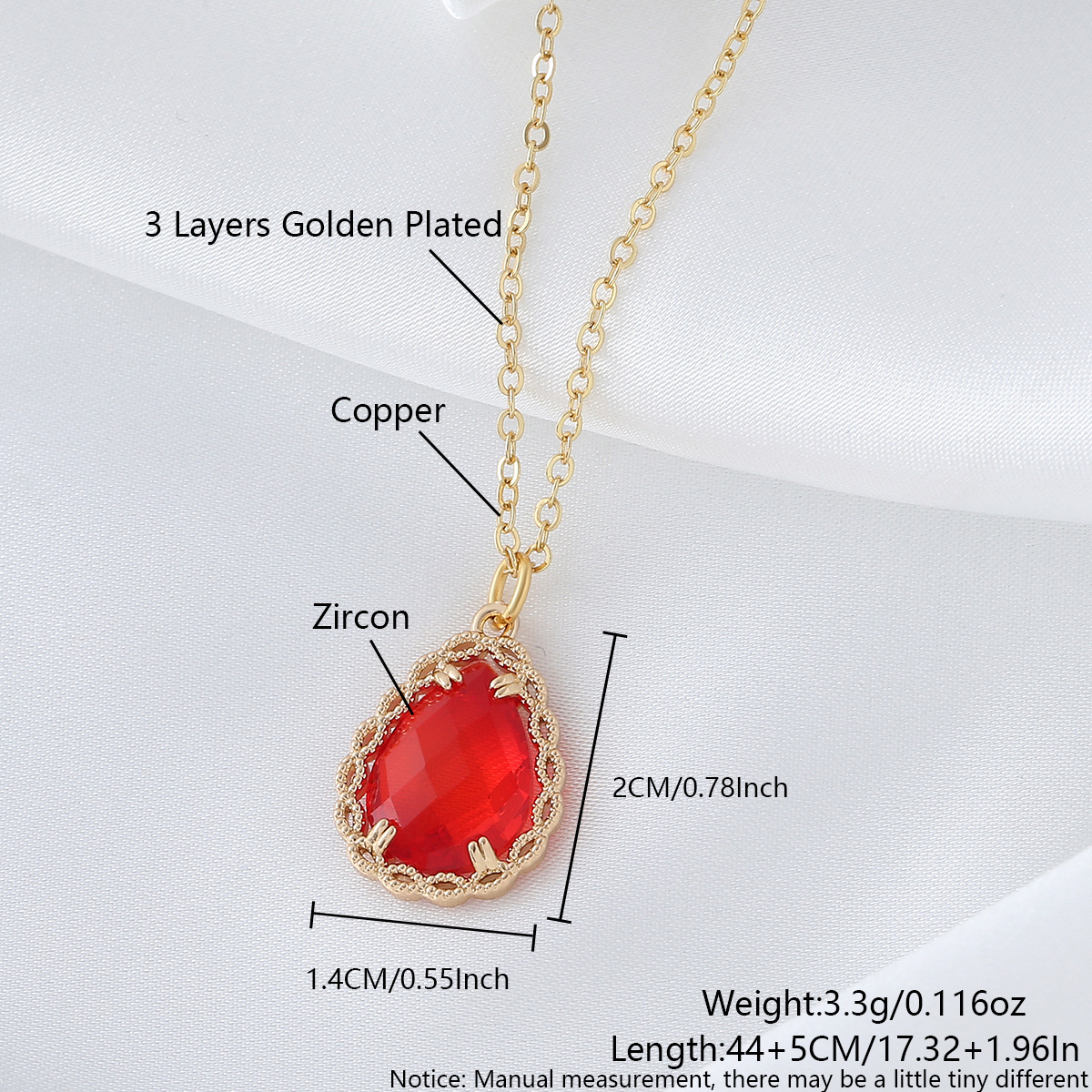2*1.4cm red naa02-6 Necklace