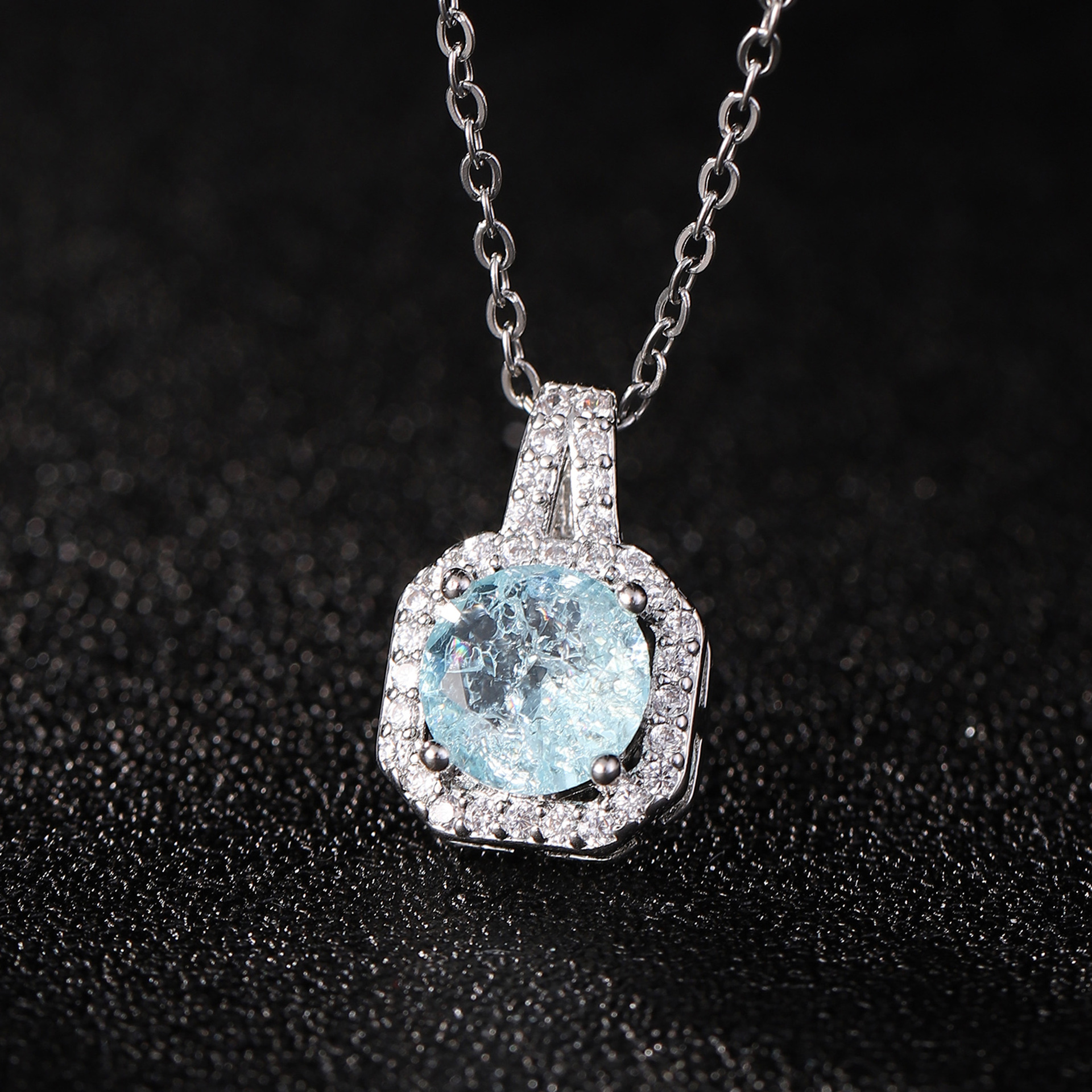 8:Ice Flower light blue (single pendant)