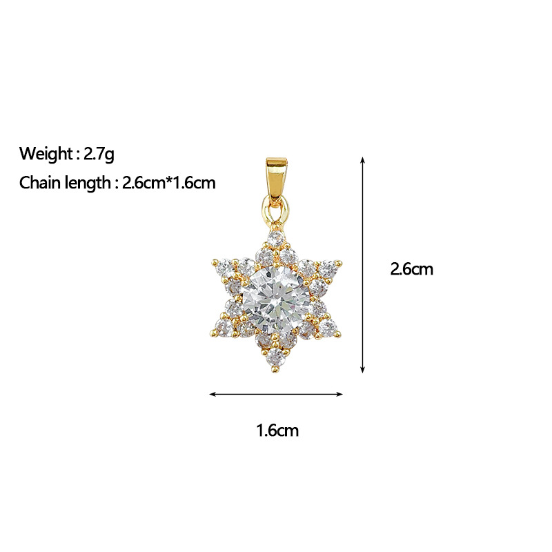 1:Dzf124 gold pendant [copper micro-paved real gold plating]