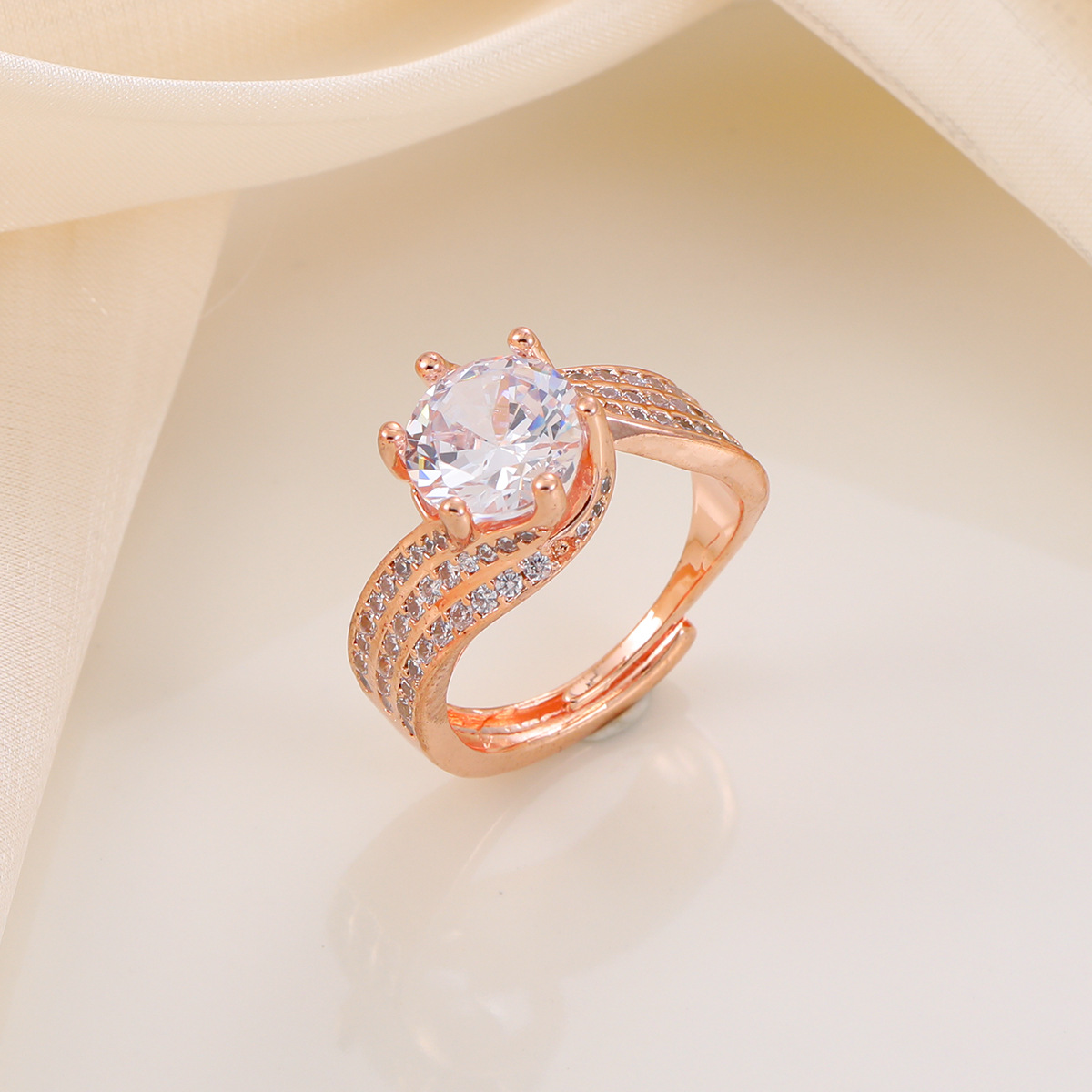 2:rose gold white zirconium