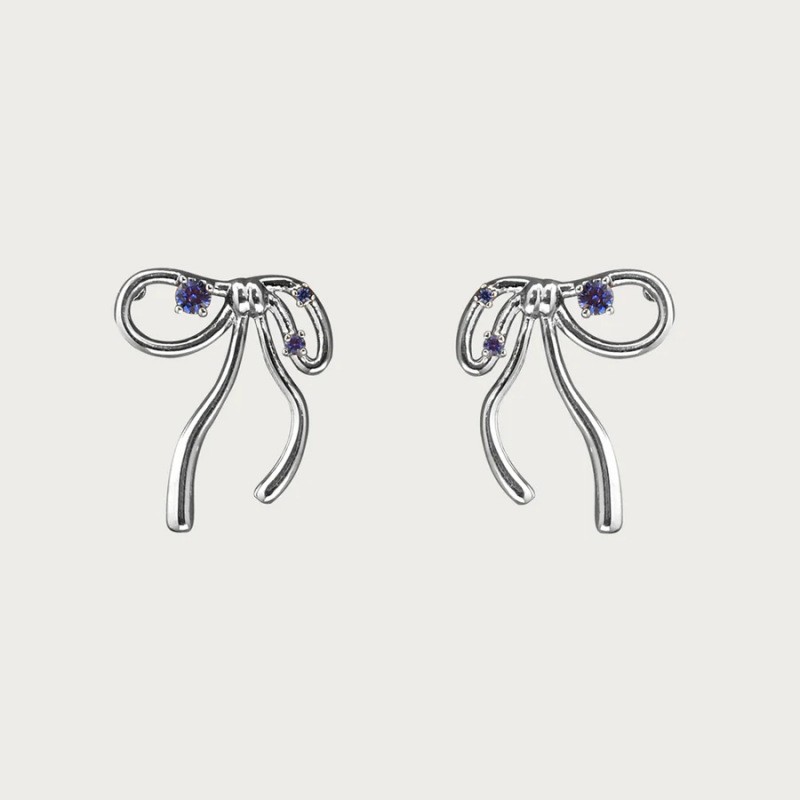 6:Silver ear studs (blue)