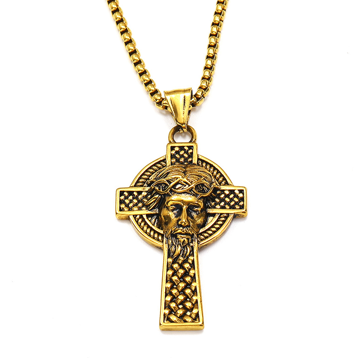 Gold pendant   gold 3.0 square pearl chain 60cm