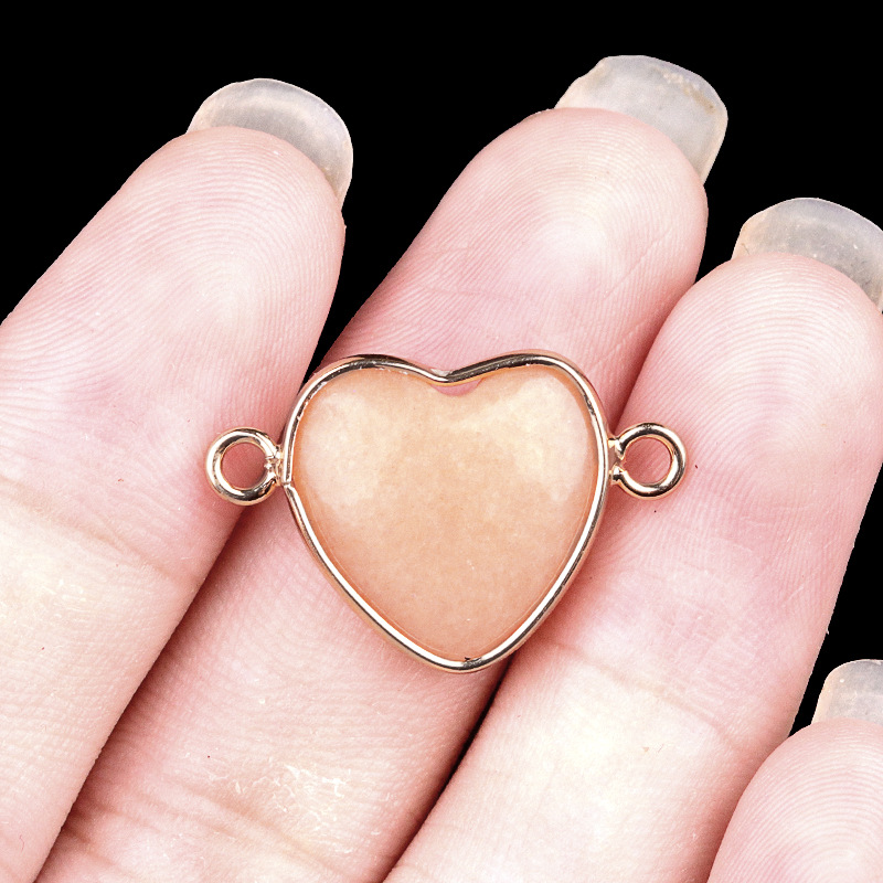 7:Pink aventurine double hanging (gold)