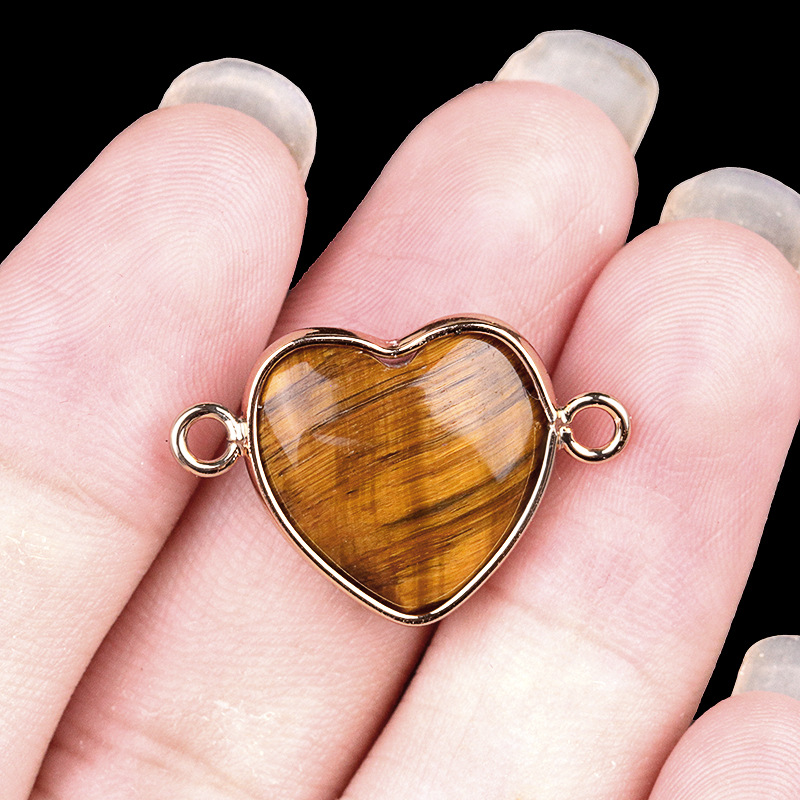 8:Tiger eye stone double hanging (gold)