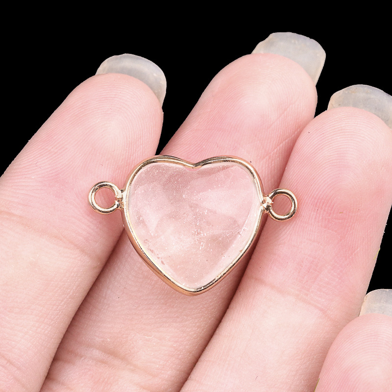 14:White crystal double hanging (gold)