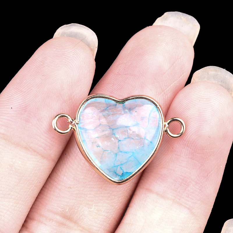 21:White crystal plus color (blue) double hanging (gold)