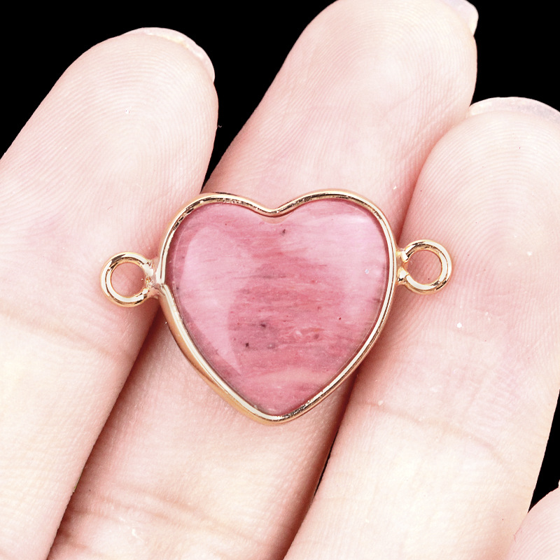 27:Red stone double hanging (gold)